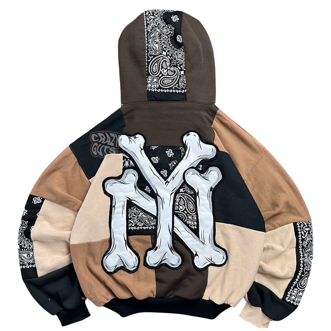 Brown bandana cut & paste Hoodie