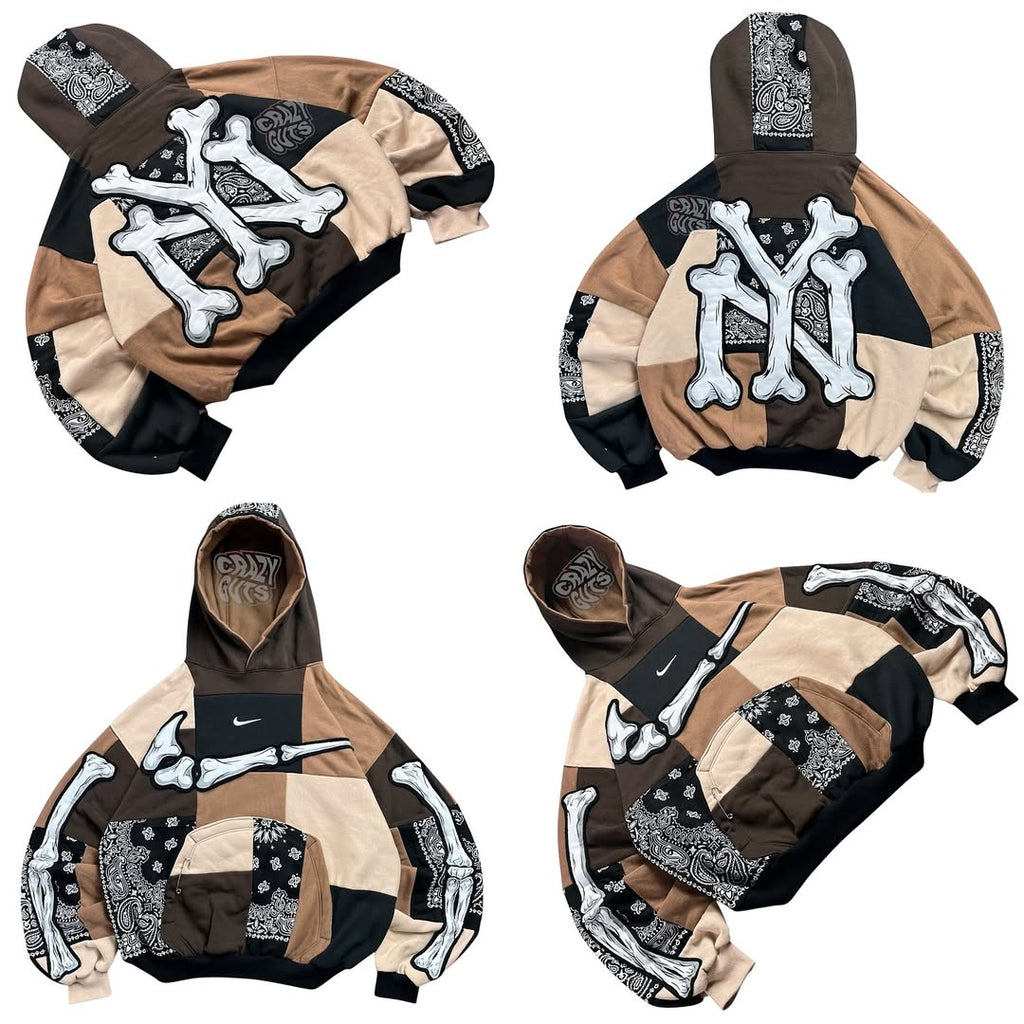 Brown bandana cut & paste Hoodie